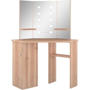 Corner Dressing Table with led Oak 111x54x141.5 cm Vidaxl Corner Dressing Table with led Oak 111x54x141.5 cm Vidaxl
