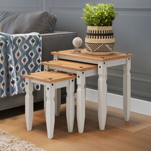 Mercers Furniture - Corona White Piccolo Nest of Tables Mercers Furniture - Corona White Piccolo Nest of Tables