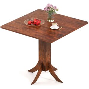 COSTWAY 33” Wooden Kitchen Table Square Dining Table w/ Pedestal Base-Walnut COSTWAY 33” Wooden Kitchen Table Square Dining Table w/ Pedestal Base-Walnut