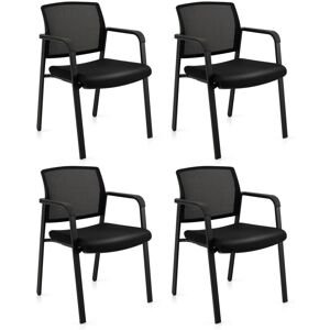 Costway - 4Pcs Meeting Waiting Room Office Chairs Stackable Office Mesh Chairs Costway - 4Pcs Meeting Waiting Room Office Chairs Stackable Office Mesh Chairs