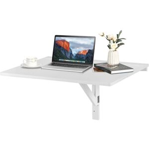 Costway - Wall Mounted Folding Table Home 80cm Drop-Leaf Floating Writing Desk-White Costway - Wall Mounted Folding Table Home 80cm Drop-Leaf Floating Writing Desk-White