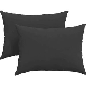 Sofa Pillows 2 pcs Black 70 x 50 cm Fabric vidaXL Sofa Pillows 2 pcs Black 70 x 50 cm Fabric vidaXL