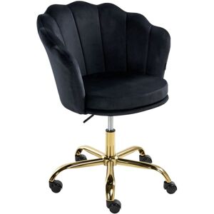 BELIANI Desk Chair MONTICELLO Velvet Black BELIANI Desk Chair MONTICELLO Velvet Black