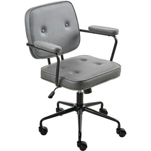 BELIANI Desk Chair PAWNEE Velvet Grey BELIANI Desk Chair PAWNEE Velvet Grey