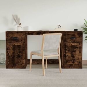 Desk with Cabinet Smoked Oak Engineered Wood Vidaxl Desk with Cabinet Smoked Oak Engineered Wood Vidaxl