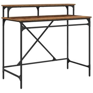 Desk Old Wood 100 x 50 x 90 cm Engineered Wood vidaXL Desk Old Wood 100 x 50 x 90 cm Engineered Wood vidaXL