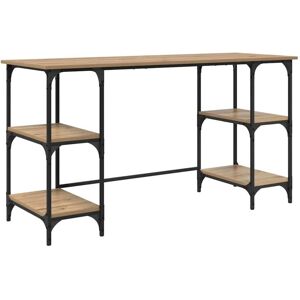 Desk with Shelf Artisan Oak 140 x 50 x 75 cm Engineered Wood vidaXL Desk with Shelf Artisan Oak 140 x 50 x 75 cm Engineered Wood vidaXL