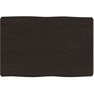 Table Top Dark Brown 60x40x(2-6) cm Treated Solid Wood Live Edge Vidaxl Table Top Dark Brown 60x40x(2-6) cm Treated Solid Wood Live Edge Vidaxl