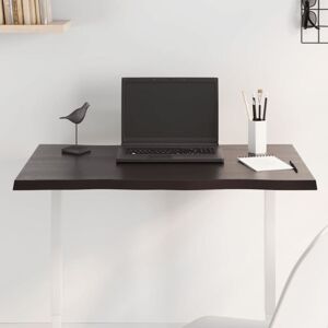 Vidaxl - Table Top Dark Brown 80x40x2 cm Treated Solid Wood Oak Live Edge Vidaxl - Table Top Dark Brown 80x40x2 cm Treated Solid Wood Oak Live Edge