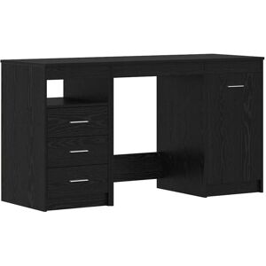 Desk with Door 2 pcs Black oak 140 x 50 x 76 cm Engineered wood vidaXL Desk with Door 2 pcs Black oak 140 x 50 x 76 cm Engineered wood vidaXL