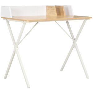 vidaXL 20273 White and Natural Corner Desk - Desk vidaXL 20273 White and Natural Corner Desk - Desk