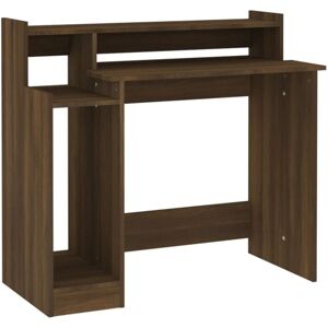 vidaXL Brown Oak LED Desk - Computer & Study Table vidaXL Brown Oak LED Desk - Computer & Study Table