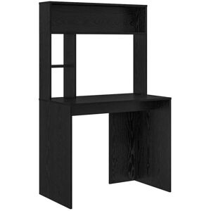 Desk with Shelf Black oak 91 x 50 x 149 cm Engineered wood vidaXL Desk with Shelf Black oak 91 x 50 x 149 cm Engineered wood vidaXL