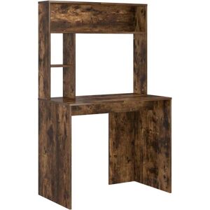 Desk with Shelf Smoked oak 91 x 50 x 149 cm Engineered wood vidaXL Desk with Shelf Smoked oak 91 x 50 x 149 cm Engineered wood vidaXL