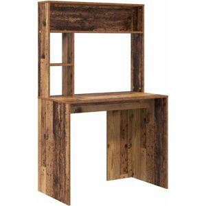 Desk with Shelf Old wood 91 x 50 x 149 cm Engineered wood vidaXL Desk with Shelf Old wood 91 x 50 x 149 cm Engineered wood vidaXL