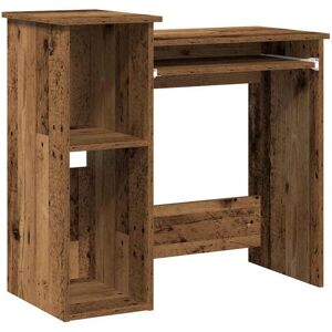 VidaXL 860452 White Old Wood Desk with Shelves - Desk VidaXL 860452 White Old Wood Desk with Shelves - Desk