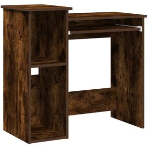 vidaXL 860449 Smoked Oak Desk with Shelves - Desk vidaXL 860449 Smoked Oak Desk with Shelves - Desk