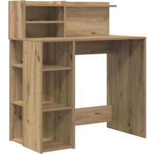 Desk with Storage with Shelf Artisan oak 90 x 48 x 101.5 cm Vidaxl Desk with Storage with Shelf Artisan oak 90 x 48 x 101.5 cm Vidaxl