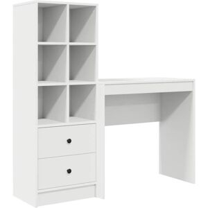 Desk with Storage with Drawer 2 pcs White Engineered wood vidaXL Desk with Storage with Drawer 2 pcs White Engineered wood vidaXL