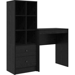 Desk with Storage with Drawer 2 pcs Black oak 70 x 40 x 76 cm Vidaxl Desk with Storage with Drawer 2 pcs Black oak 70 x 40 x 76 cm Vidaxl
