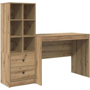 Vidaxl - Desk with Storage with Shelf 2 pcs Artisan oak 100 x 50 x 76 cm Vidaxl - Desk with Storage with Shelf 2 pcs Artisan oak 100 x 50 x 76 cm