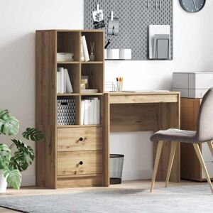 Desk with Storage with Drawer 2 pcs Artisan oak 70 x 40 x 76 cm Vidaxl Desk with Storage with Drawer 2 pcs Artisan oak 70 x 40 x 76 cm Vidaxl