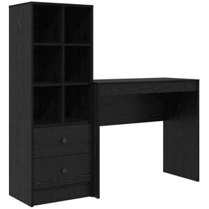 Desk with Storage with Drawer 2 pcs Black oak 90 x 40 x 76 cm Vidaxl Desk with Storage with Drawer 2 pcs Black oak 90 x 40 x 76 cm Vidaxl