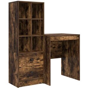 Vidaxl - Desk with Storage with Drawer 2 pcs Smoked Oak 60 x 50 x 76 cm Vidaxl - Desk with Storage with Drawer 2 pcs Smoked Oak 60 x 50 x 76 cm