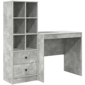 Desk with Storage 2 pcs Concrete Grey 80 x 50 x 76 cm Vidaxl Desk with Storage 2 pcs Concrete Grey 80 x 50 x 76 cm Vidaxl