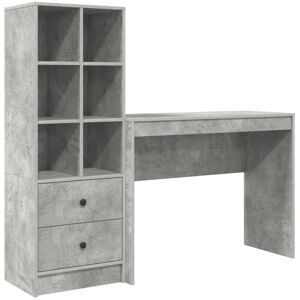 Desk with Storage 2 pcs Concrete Grey Engineered wood vidaXL Desk with Storage 2 pcs Concrete Grey Engineered wood vidaXL