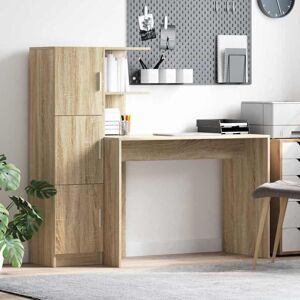 Desk with Storage with Shelf 2 pcs Sonoma Oak Engineered wood vidaXL Desk with Storage with Shelf 2 pcs Sonoma Oak Engineered wood vidaXL