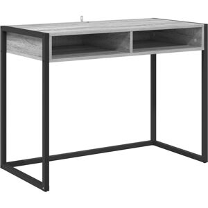 Desk with Storage Grey Sonoma 100 x 50 x 75 cm Engineered Wood vidaXL Desk with Storage Grey Sonoma 100 x 50 x 75 cm Engineered Wood vidaXL