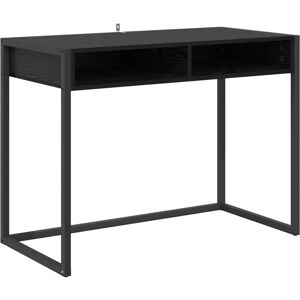 Desk with Storage Black Oak 100 x 50 x 75 cm Engineered Wood vidaXL Desk with Storage Black Oak 100 x 50 x 75 cm Engineered Wood vidaXL