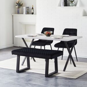 CLIPOP Velvet Dining Bench 2-Seater with Metal Frame Padded Kitchen Ottoman Stool for Dining Room Bedroom Living Room, End Bed Bench, Window Seat Bench, CLIPOP Velvet Dining Bench 2-Seater with Metal Frame Padded Kitchen Ottoman Stool for Dining Room Bedroom Living Room, End Bed Bench, Window Seat Bench,