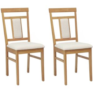 Dining Chair 2 pcs Natural and Light Solid Rubber Wood vidaXL Dining Chair 2 pcs Natural and Light Solid Rubber Wood vidaXL