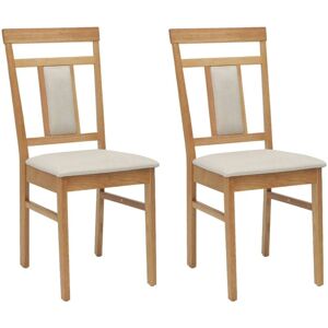 Dining Chair 2 pcs Natural and Light Solid Rubber Wood vidaXL Dining Chair 2 pcs Natural and Light Solid Rubber Wood vidaXL