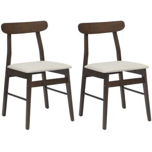 Dining Chair 2 pcs Dark Brown and Light Solid Rubber Wood vidaXL Dining Chair 2 pcs Dark Brown and Light Solid Rubber Wood vidaXL