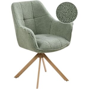 BELIANI Dining Chair Swivel HAYDEN Boucle Light Green BELIANI Dining Chair Swivel HAYDEN Boucle Light Green