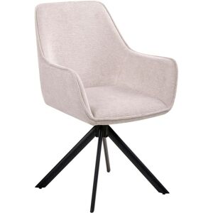 BELIANI Dining Chair Swivel MORNAS Faux Linen Light Beige BELIANI Dining Chair Swivel MORNAS Faux Linen Light Beige