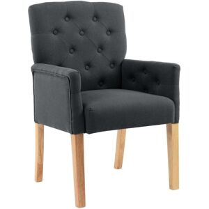 Dining Chair with Armrests Grey Fabric Vidaxl Dining Chair with Armrests Grey Fabric Vidaxl