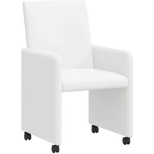 Dining Chairs 2 pcs White 57 x 66 x 94 cm Faux leather vidaXL Dining Chairs 2 pcs White 57 x 66 x 94 cm Faux leather vidaXL