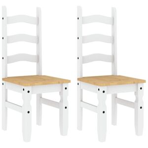Vidaxl - Dining Chairs 2 pcs Corona White 42x47x107 cm Solid Wood Pine Vidaxl - Dining Chairs 2 pcs Corona White 42x47x107 cm Solid Wood Pine