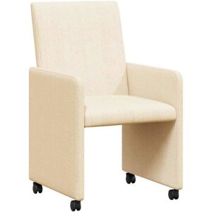 Dining Chairs 2 pcs Cream 57 x 66 x 94 cm Corduroy fabric vidaXL Dining Chairs 2 pcs Cream 57 x 66 x 94 cm Corduroy fabric vidaXL