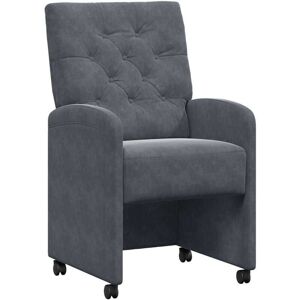 Dining Chairs 2 pcs Dark grey 58 x 67 x 97 cm Velvet vidaXL Dining Chairs 2 pcs Dark grey 58 x 67 x 97 cm Velvet vidaXL