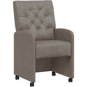 Dining Chairs 2 pcs Grey 58 x 67 x 97 cm Faux leather vidaXL Dining Chairs 2 pcs Grey 58 x 67 x 97 cm Faux leather vidaXL