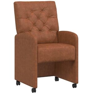 Dining Chairs 2 pcs Brown 58 x 67 x 97 cm Faux leather vidaXL Dining Chairs 2 pcs Brown 58 x 67 x 97 cm Faux leather vidaXL
