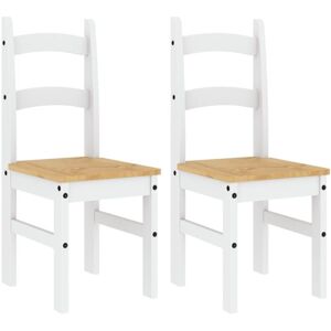 Vidaxl - Dining Chairs 2 pcs White 40x46x99 cm Solid Wood Pine Vidaxl - Dining Chairs 2 pcs White 40x46x99 cm Solid Wood Pine