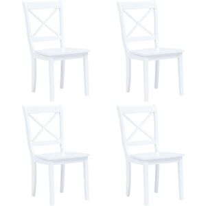 Vidaxl - Dining Chairs 4 pcs White Solid Rubber Wood Vidaxl - Dining Chairs 4 pcs White Solid Rubber Wood