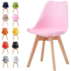 MCC DIRECT Dining Chairs Designer Side Chairs Wooden Legs Office Home Commercial EVA PINK 1 MCC DIRECT Dining Chairs Designer Side Chairs Wooden Legs Office Home Commercial EVA PINK 1