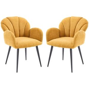 WAHSON OFFICE CHAIRS Dining Chairs 2Pcs in Chenille Leisure Kitchen Chairs with Elegant Backrest for Living Room Restaurant Cafe, Yellow, Wahson WAHSON OFFICE CHAIRS Dining Chairs 2Pcs in Chenille Leisure Kitchen Chairs with Elegant Backrest for Living Room Restaurant Cafe, Yellow, Wahson